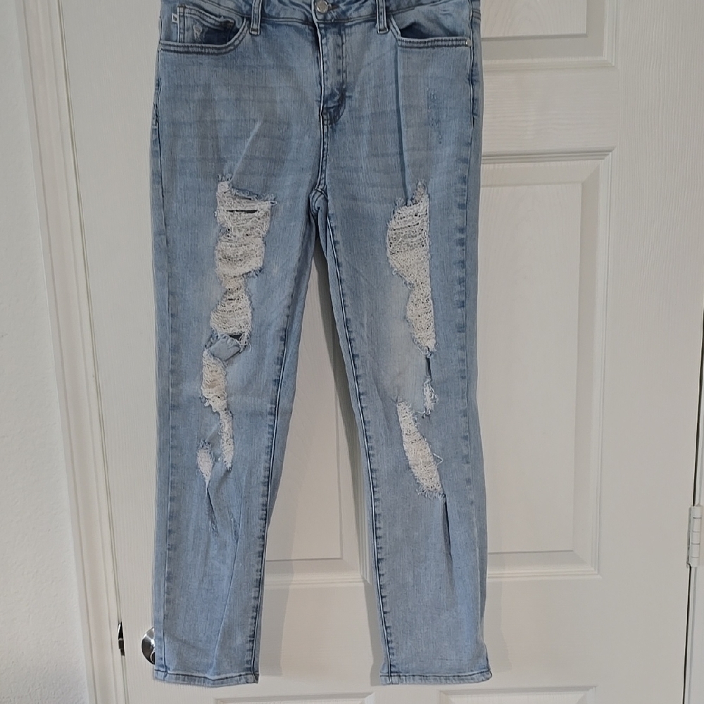 Women's Light Blue Distressed Jeans Judy Blue